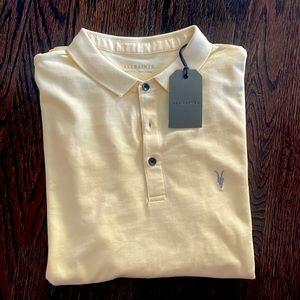 AllSaints yellow men’s polo size medium